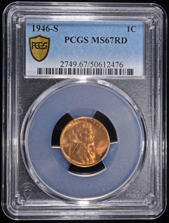 1946-S LINCOLN CENT PCGS MS67 RD (1 of 4)