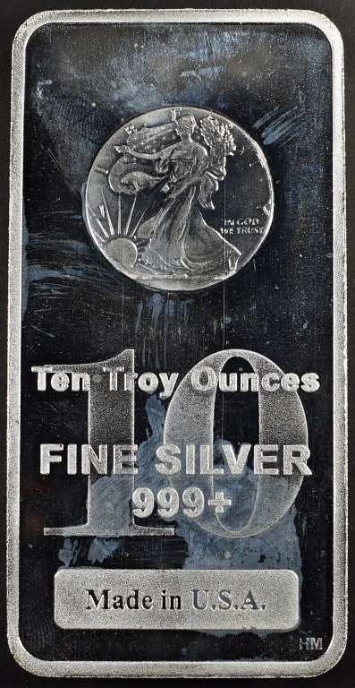 (1) 10 OZ .999 SILVER WALKING LIBERTY BAR (1 of 2)