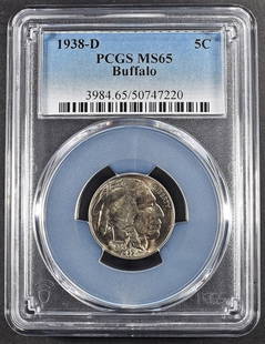 1938-D BUFFALO NICKEL PCGS MS-65: CHECK OUT OUR UPCOMING AUCTIONS ESTIMATE $60 - $80.
