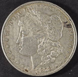 1878 7TF REV 78 MORGAN DOLLAR AU: WEEKLY COIN & CURRENCY AUCTIONS ESTIMATE $80 - $100.