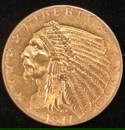 1911 $2.5 GOLD INDIAN GEM BU
