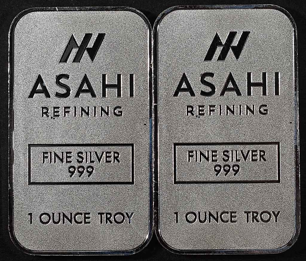 (2) 1 OZ .999 SILVER ASAHI BARS (1 of 2)