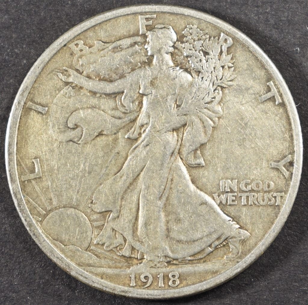 1918-D WALKING LIBERTY HALF VF: CHECK OUT OUR UPCOMING AUCTIONS ESTIMATE $200 - $250.