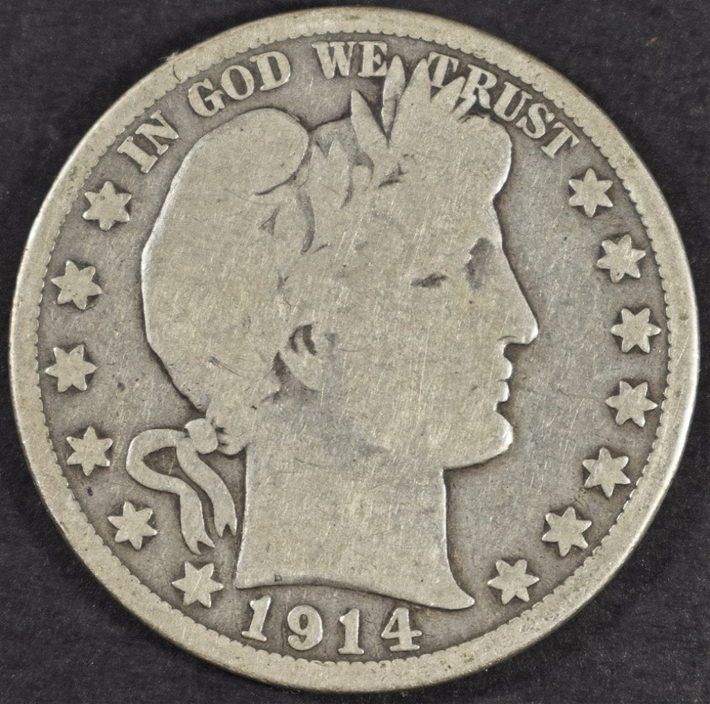 1914 BARBER HALF DOLLAR VG (1 of 2)