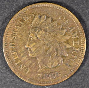 1868 INDIAN HEAD CENT VF/XF SOME CORROSION: BID WITH SILVER CITY AUCTIONS ESTIMATE $80 - $100.