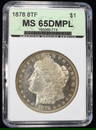 1878 8TF MORGAN DOLLAR AGS GEM BU DMPL