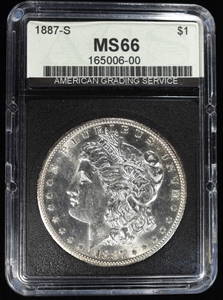 1887-S MORGAN DOLLAR AGS SUPERB GEM BU