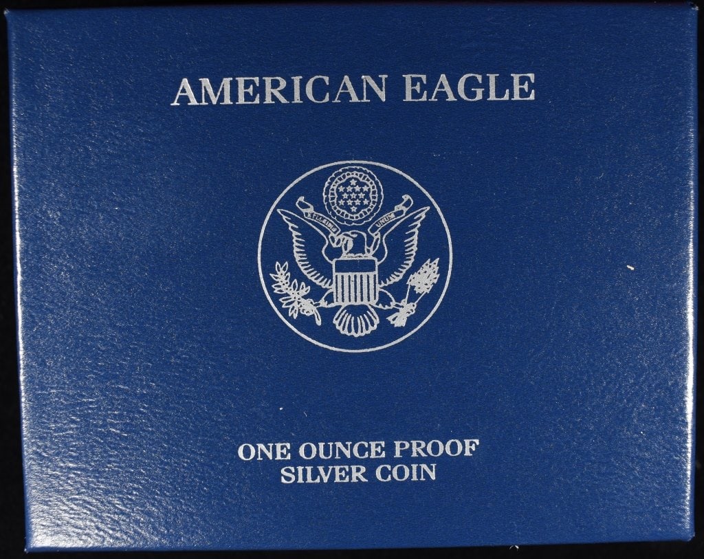 2007-W PROOF SILVER EAGLE BOX AND CERT: CHECK OUT OUR UPCOMING AUCTIONS ESTIMATE $100 - $130.