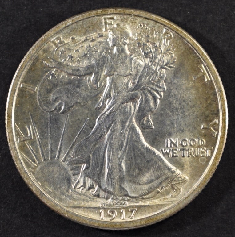 1917 WALKING LIBERTY HALF AU/BU (1 of 2)