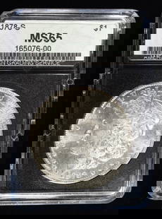 1878-S MORGAN DOLLAR AGS GEM BU: WEEKLY COIN & CURRENCY AUCTIONS ESTIMATE $250 - $300.