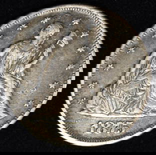 1875 TWENTY CENT PIECE XF: CHECK OUT OUR UPCOMING AUCTIONS ESTIMATE $350 - $400.