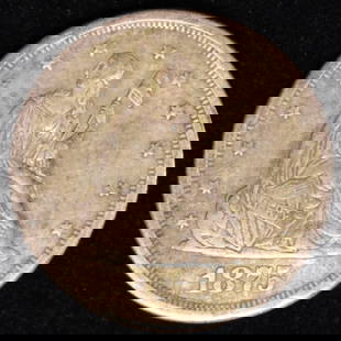1875-S TWENTY CENT PIECE VF: BID WITH SILVER CITY AUCTIONS ESTIMATE $200 - $250.