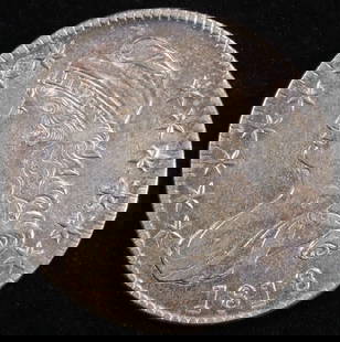 1818 BUST HALF DOLLAR AU/BU: BID WITH SILVER CITY AUCTIONS ESTIMATE $1300 - $1500.