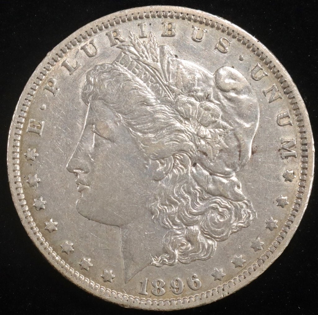 1896-O MORGAN DOLLAR AU: WEEKLY COIN & CURRENCY AUCTIONS ESTIMATE $130 - $150.