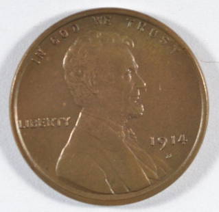 1914-D LINCOLN CENT NICE AU: EST 1250.00-1450.00