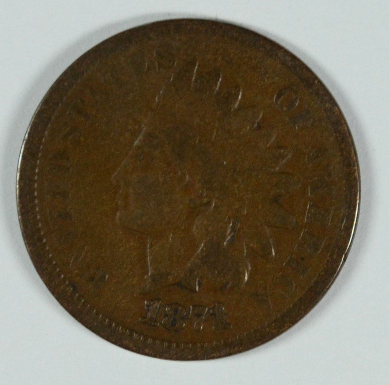 1871 INDIAN HEAD CENT, VG+ KEY COIN, NICE!: ESTIMATE, $125.00 TO $150.00 Bid with confidence at Silvertowne Auctions. One of internet’s leading Auction Houses