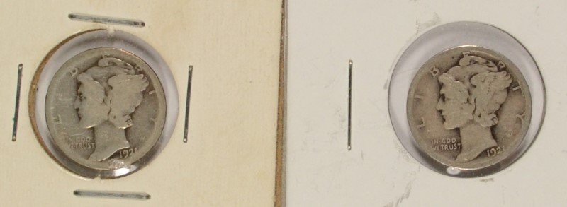 1921 & 1921D MERCURY DIME GOOD - AG: EST 90.00-110.00