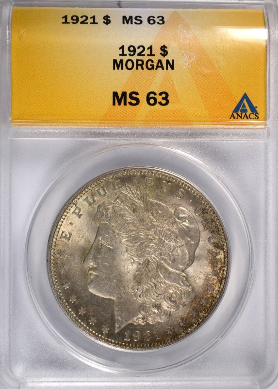 1921 MORGAN DOLLAR ANACS MS-63 (1 of 4)