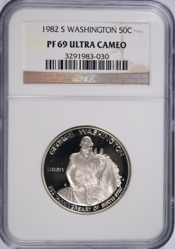 1982-S WASHINGTON COMMEN HALF DOLLAR NGC PF-69 UC (1 of 4)