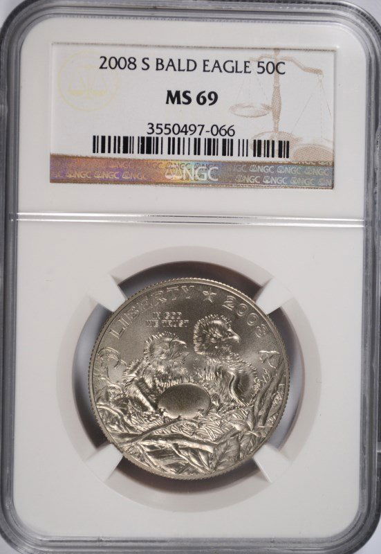 2008-S BALD EAGLE COMMEN HALF DOLLAR NGC MS-69 (1 of 4)