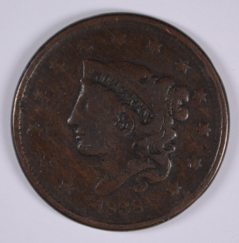 1838 LARGE CENT F/VF (1 of 2)