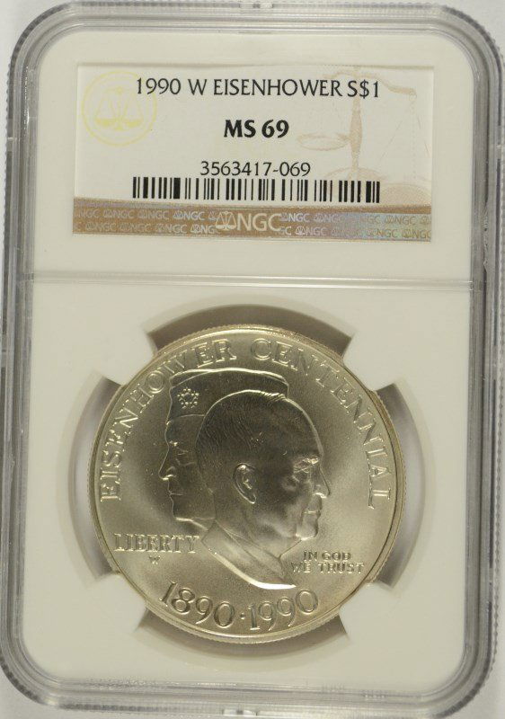 1990-W EISENHOWER COMMEN DOLLAR NGC MS-69 (1 of 4)