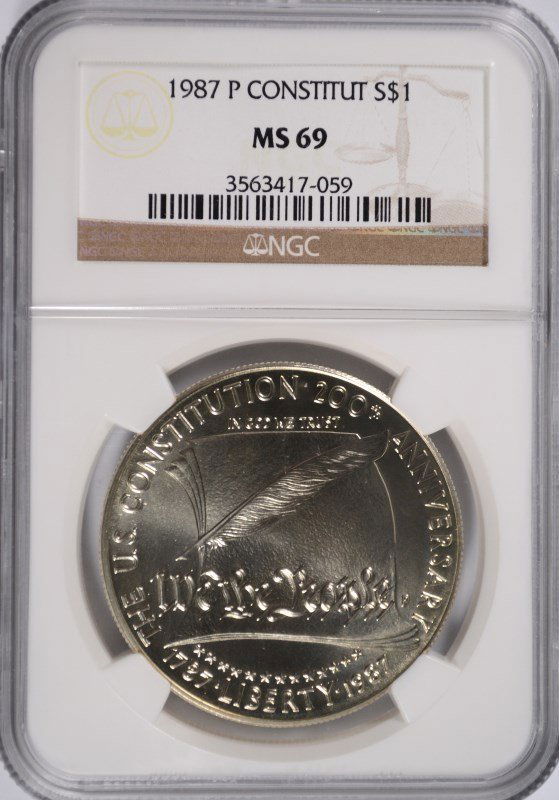 1987 CONSTITIUTION COMMEN DOLLAR NGC MS-69 (1 of 4)