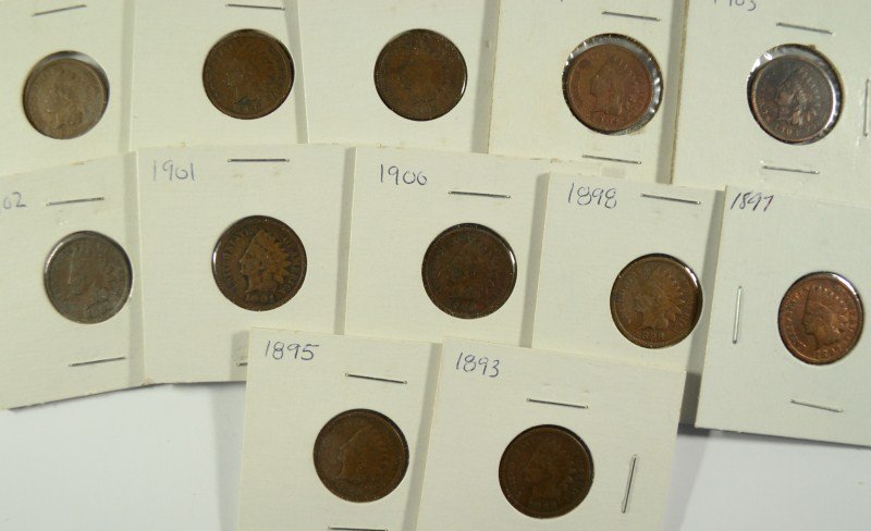 INDIAN HEAD LOT; 1893, '95, '97, '98, 1900, '01, '02,: EST $40-$45