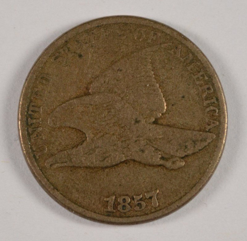 1857 FLYING EAGLE CENT F/VF (1 of 2)