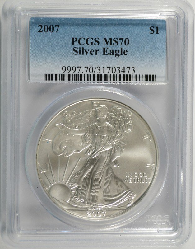2007 AMERICAN SILVER EAGLE, PCGS MS-70 PERFECT! (1 of 4)