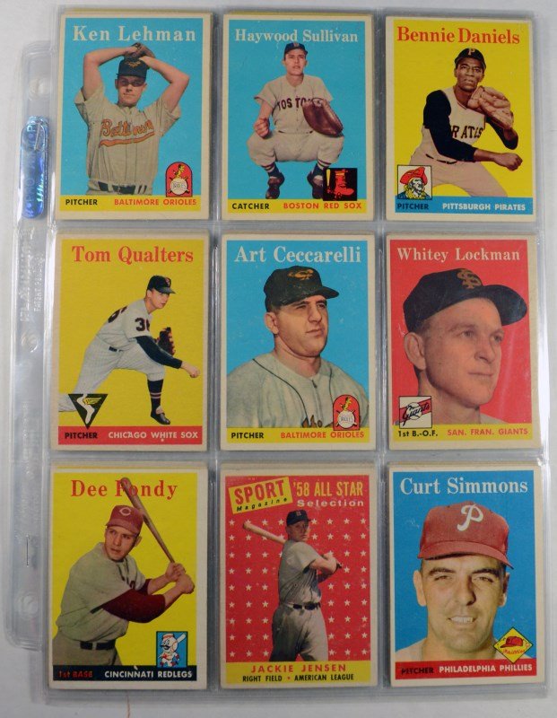 27 - 1958 TOPPS BASEBALL CARDS - ALL DIFFERENT - MINOR (1 of 3)