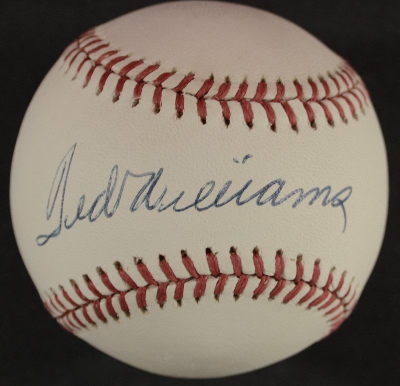 TED WILLIAMS AUTOGRAPHED OAL BASEBALL - COA (1 of 4)
