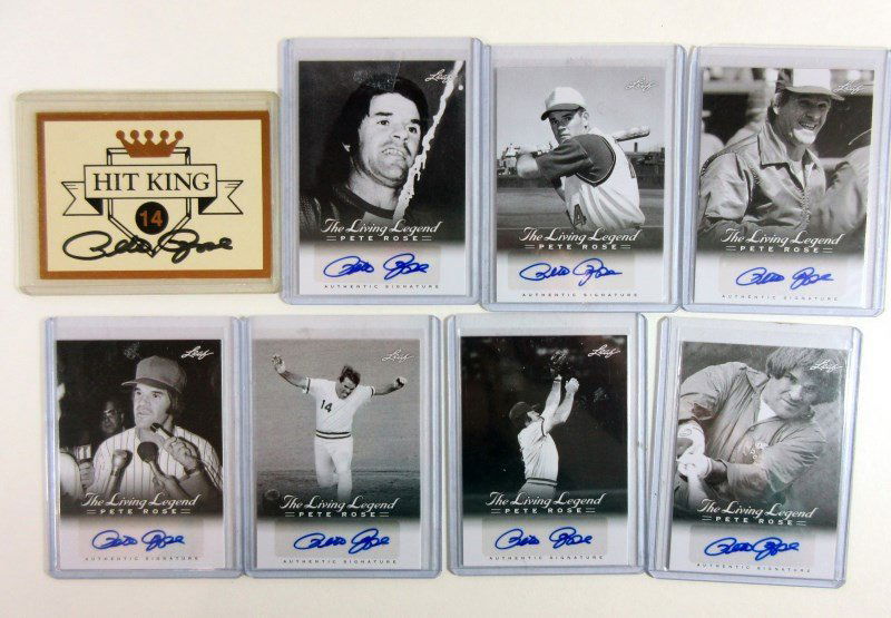 8 PETE ROSE AUTHENTIC SIGNATURE CARDS - THE LIVING (1 of 2)