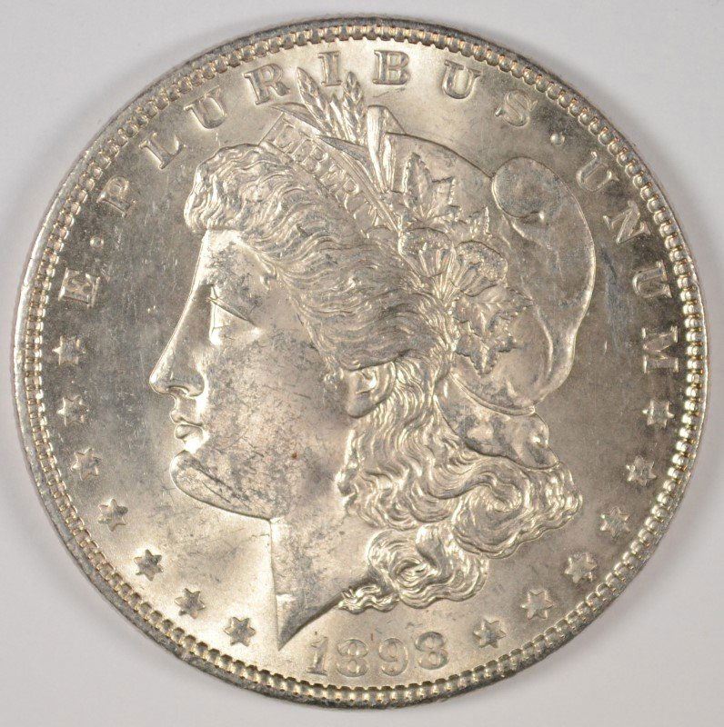 1898 MORGAN SILVER DOLLAR, MS-64 (1 of 2)