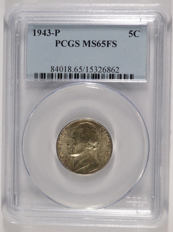 1943-P SILVER JEFFERSON NICKEL PCGS MS-65 FS (1 of 4)