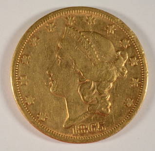 1865-S $20.00 GOLD LIBERTY, XF CIVIL WAR COIN, RARE!!: ESTIMATE, $2500.00 TO $3000.00 SILVERTOWNE AUCTIONS IS RANKED ONE OF THE BEST INTERNET AUCTIONS