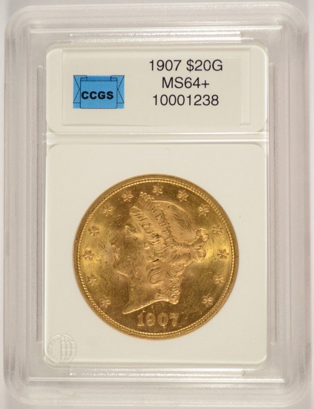 1907 $20.00 GOLD LIBERTY, CCGS MS-64+ (1 of 4)