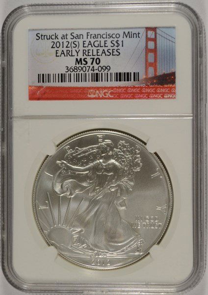 2012 (S) SILVER AMERICAN EAGLE NGC MS-70 !!!! (EARLY (1 of 4)