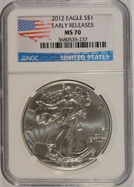 2012 SILVER AMERICAN EAGLE NGC MS-70 !!!! (EARLY (1 of 4)