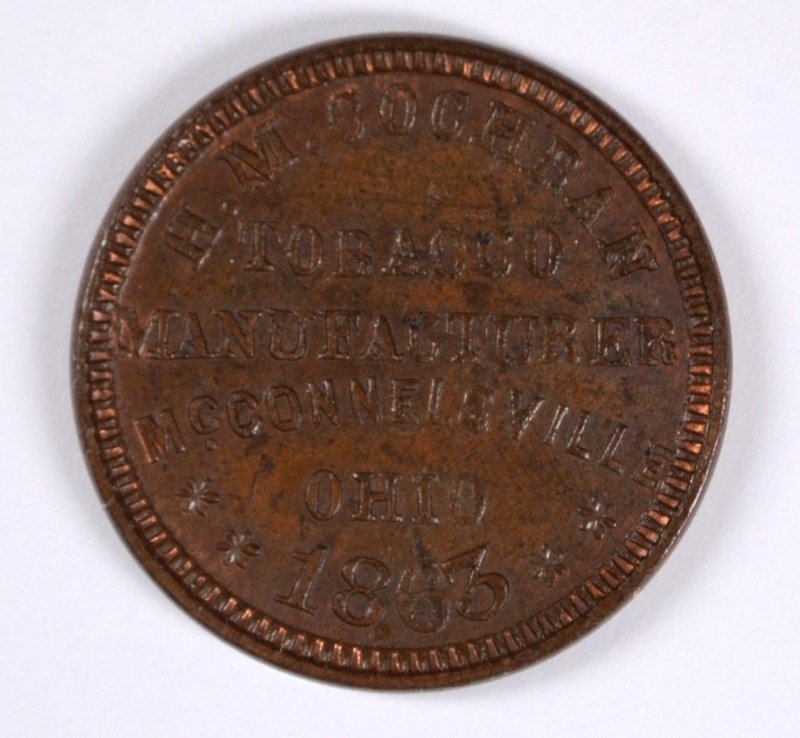 1863 CIVIL WAR TOKEN OHIO, McCONNELSVILLE  OH 550 A-1a (1 of 2)