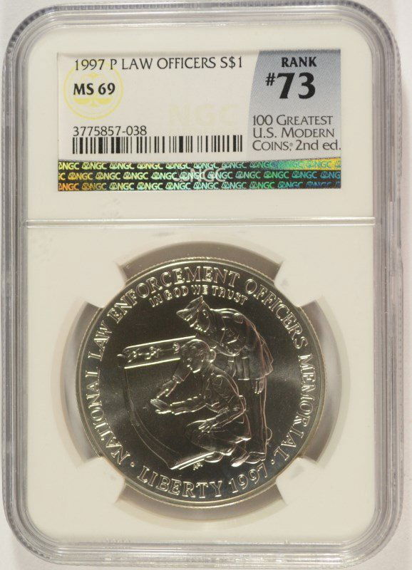 1997 LAW OFFICERS COMMEN DOLLAR NGC MS-69 (RANK #73 100 (1 of 4)
