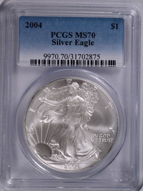 2004 AMERICAN SILVER EAGLE, PCGS MS-70 PERFECT! (1 of 4)
