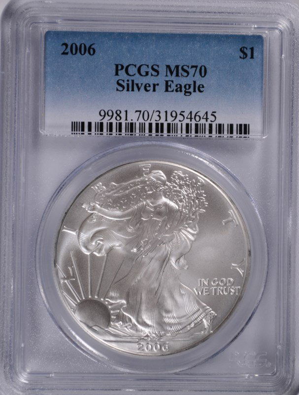 2006 AMERICAN SILVER EAGLE, PCGS MS-70 PERFECT! (1 of 4)