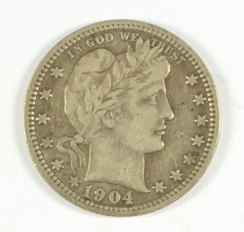 1904-O BARBER QUARTER XF/AU (1 of 2)