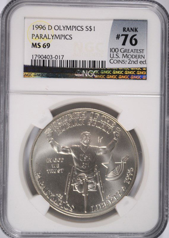 1996-D OLYMPICS (PARALYMPICS) COMMEN DOLLAR NGC MS-69 (1 of 4)