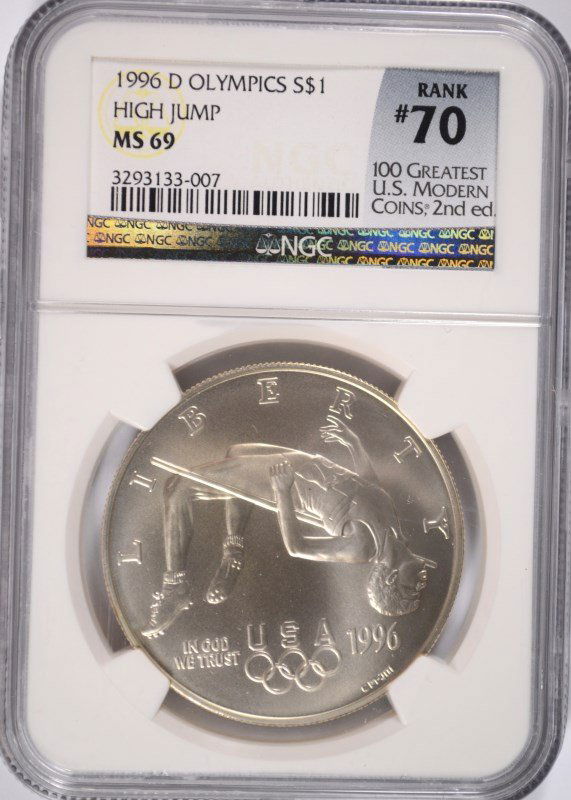 1996-D OLYMPICS (HIGH JUMP) COMMEN DOLLAR NGC MS-69 (1 of 4)
