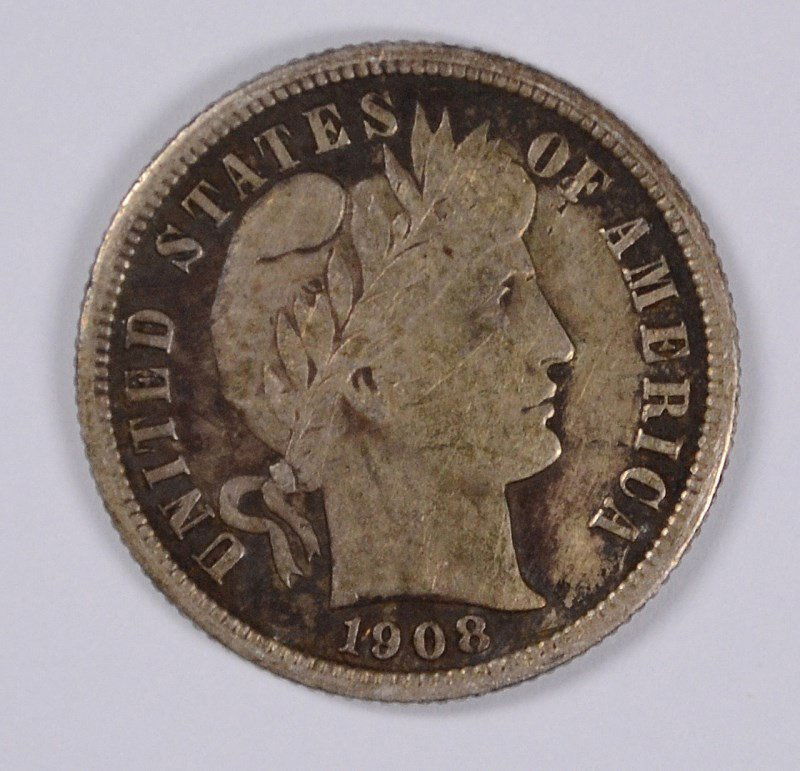 1908-O BARBER DIME F/VF (1 of 2)
