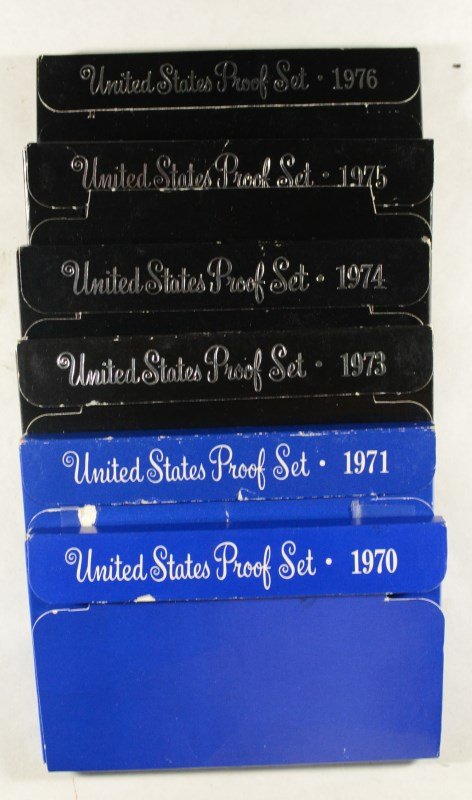 U.S. PROOF SETS;  1970, '71, '73, '74, '75, '76 - ALL (1 of 2)