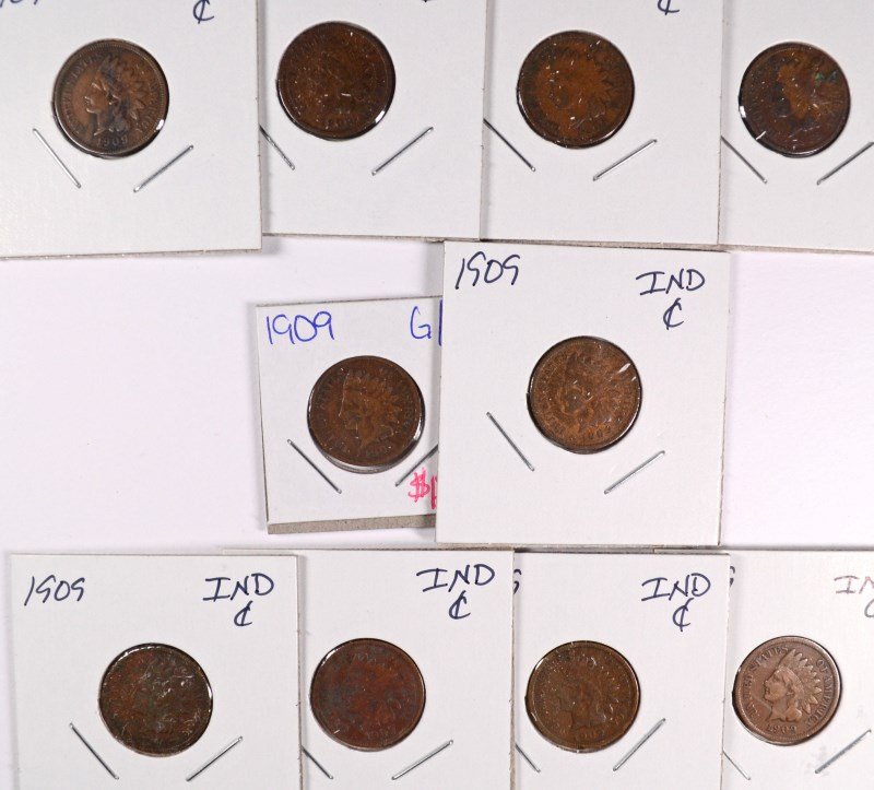 (10) 1909 INDIAN HEAD CENTS (1 of 2)