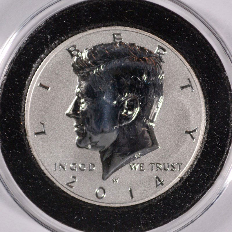 2014-W (REVERSE PROOF) SILVER KENNEDY HALF DOLLAR (1 of 2)